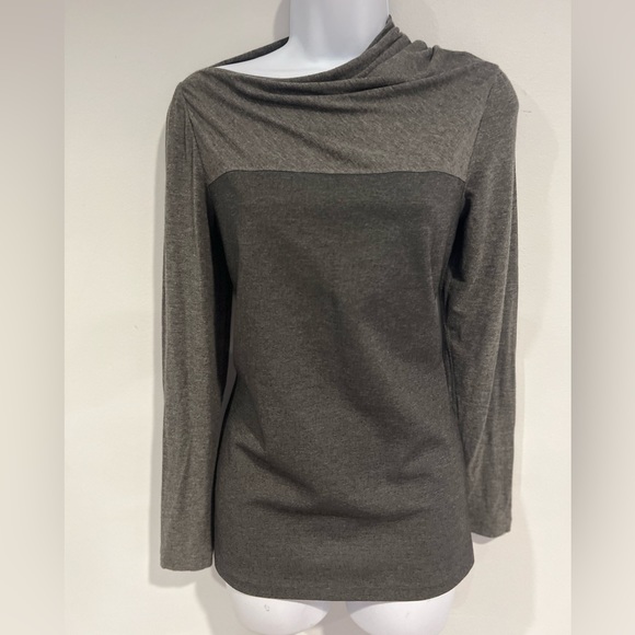 Lafayette 148 Cowl Neck Color Block Long Sleeve Shirt - Picture 5 of 16